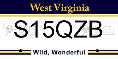 S15QZB West Virginia License Plate
