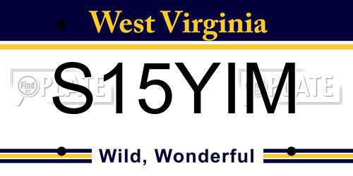 S15YIM West Virginia License Plate