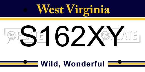 S162XY West Virginia License Plate