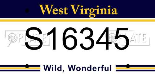 S16345 West Virginia License Plate