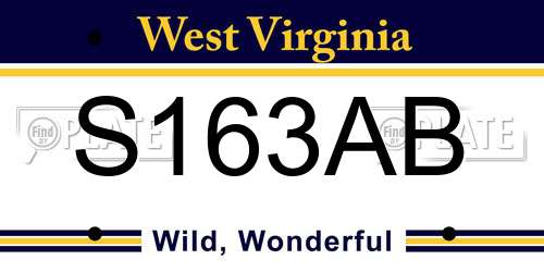 S163AB West Virginia License Plate