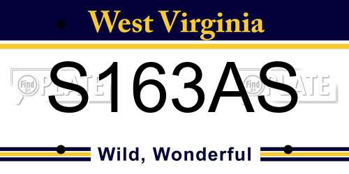 S163AS West Virginia License Plate