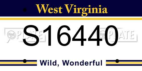 S16440 West Virginia License Plate