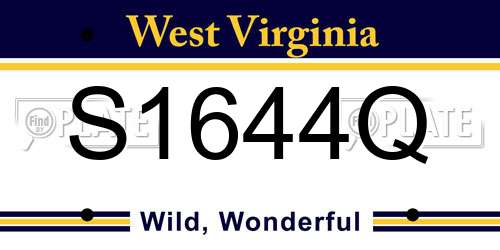 S1644Q West Virginia License Plate