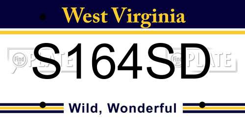 S164SD West Virginia License Plate
