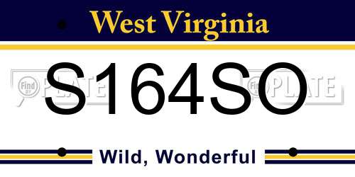 S164SO West Virginia License Plate