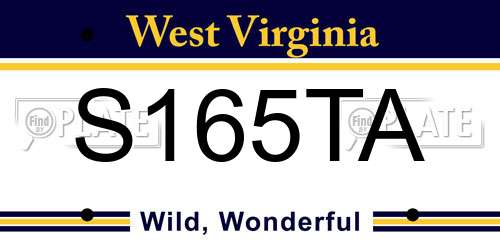 S165TA West Virginia License Plate