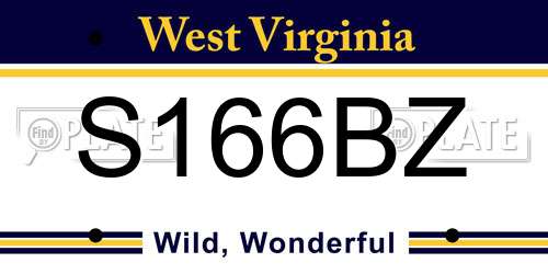 S166BZ West Virginia License Plate