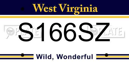 S166SZ West Virginia License Plate