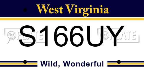 S166UY West Virginia License Plate