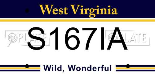 S167IA West Virginia License Plate