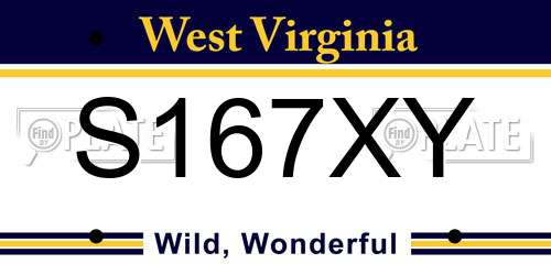 S167XY West Virginia License Plate