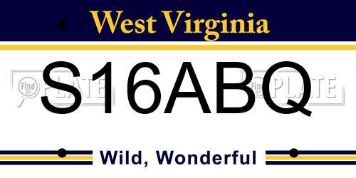 S16ABQ West Virginia License Plate