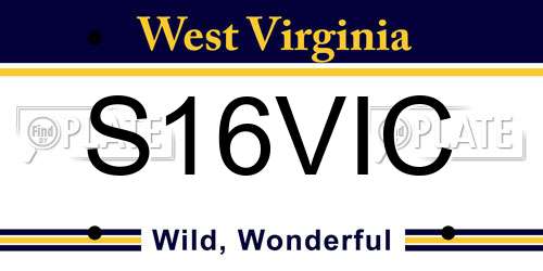 S16VIC West Virginia License Plate