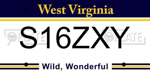 S16ZXY West Virginia License Plate
