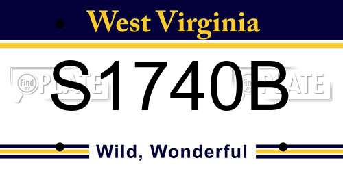 S1740B West Virginia License Plate