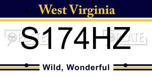 S174HZ West Virginia License Plate