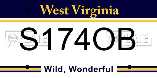 S174OB West Virginia License Plate
