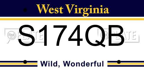 S174QB West Virginia License Plate