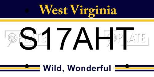 S17AHT West Virginia License Plate