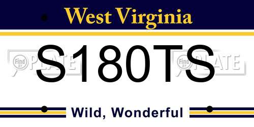 S180TS West Virginia License Plate