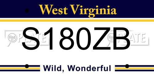 S180ZB West Virginia License Plate