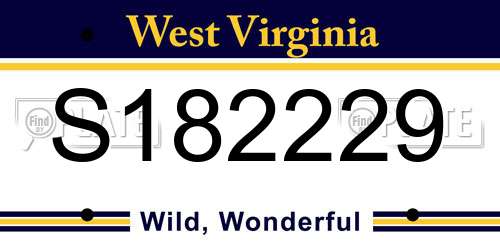S182229 West Virginia License Plate