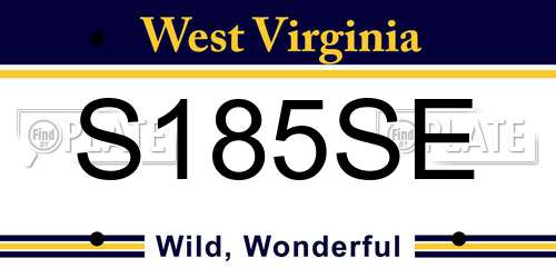 S185SE West Virginia License Plate