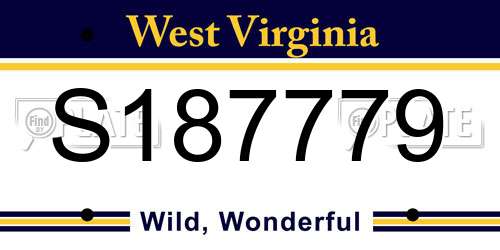 S187779 West Virginia License Plate