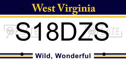 S18DZS West Virginia License Plate