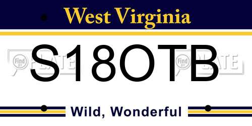 S18OTB West Virginia License Plate