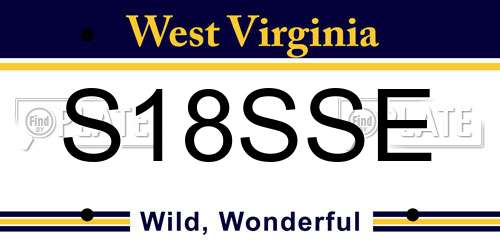 S18SSE West Virginia License Plate