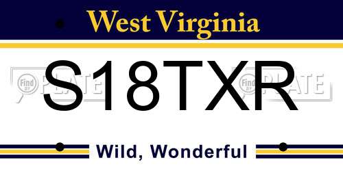 S18TXR West Virginia License Plate
