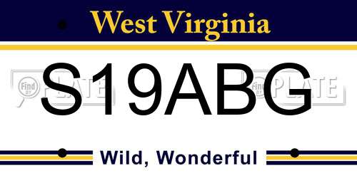 S19ABG West Virginia License Plate