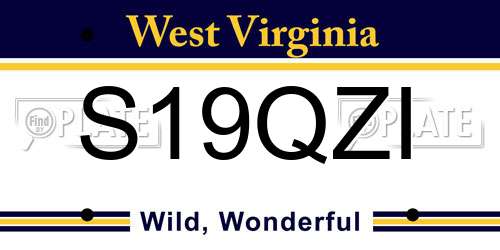 S19QZI West Virginia License Plate