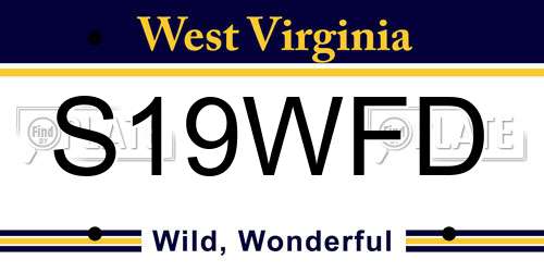 S19WFD West Virginia License Plate