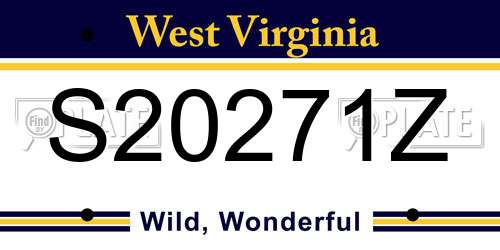 S20271Z West Virginia License Plate