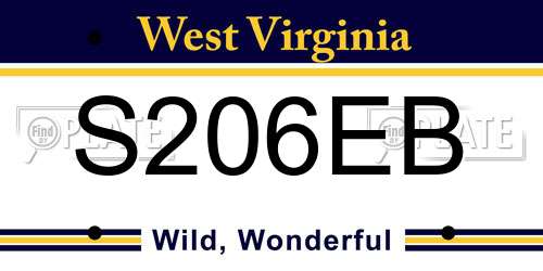 S206EB West Virginia License Plate