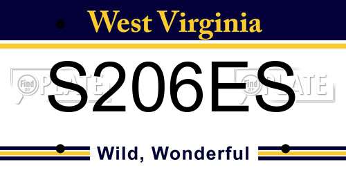 S206ES West Virginia License Plate