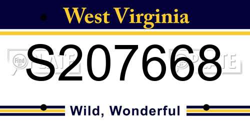S207668 West Virginia License Plate