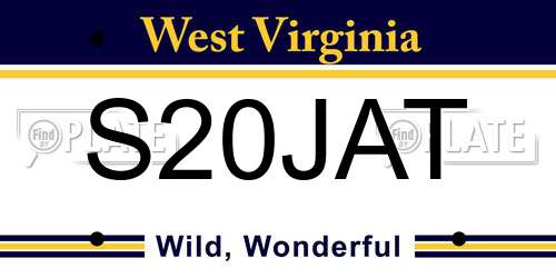 S20JAT West Virginia License Plate