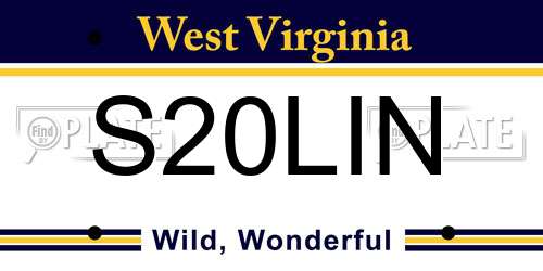 S20LIN West Virginia License Plate