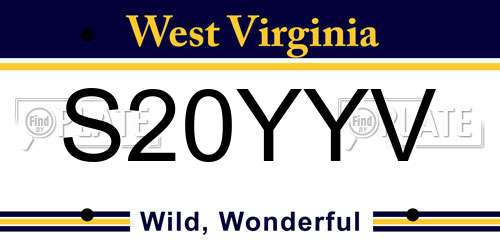 S20YYV West Virginia License Plate