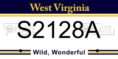 S2128A West Virginia License Plate
