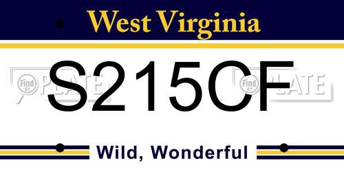 S215CF West Virginia License Plate