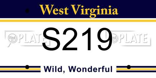 S219 West Virginia License Plate