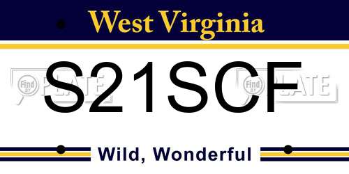 S21SCF West Virginia License Plate