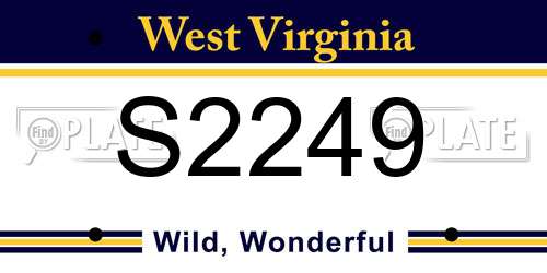 S2249 West Virginia License Plate