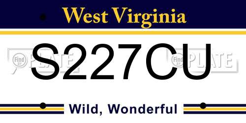 S227CU West Virginia License Plate