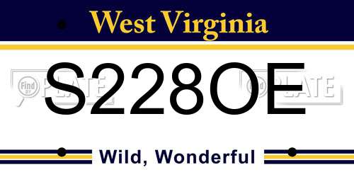 S228OE West Virginia License Plate